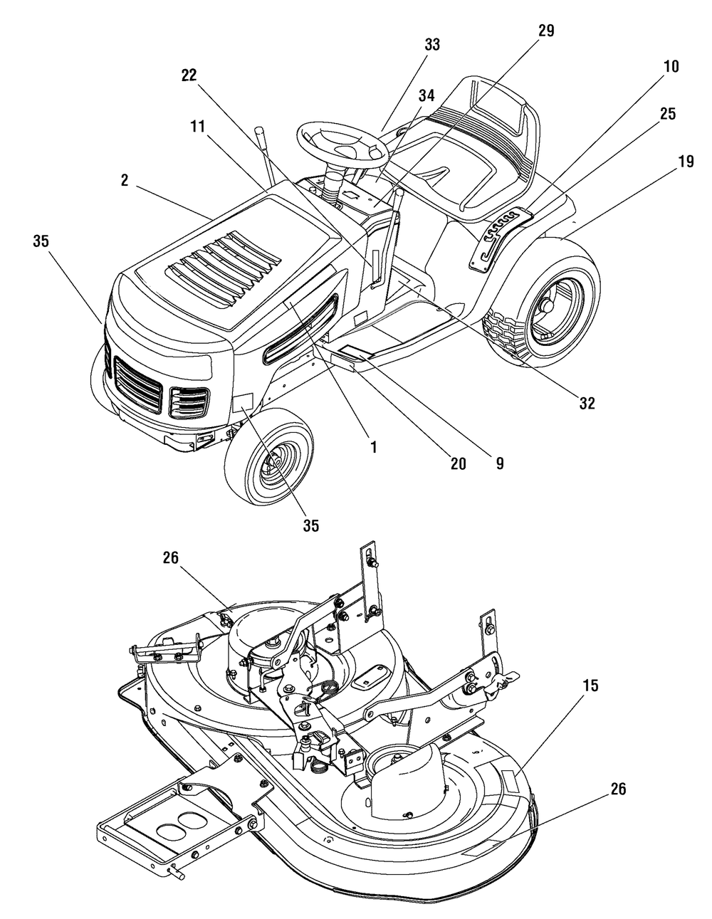 Decal Group Diagram and Parts List for 7800565-RT125380 2009 Briggs and Stratton Lawn Tractor